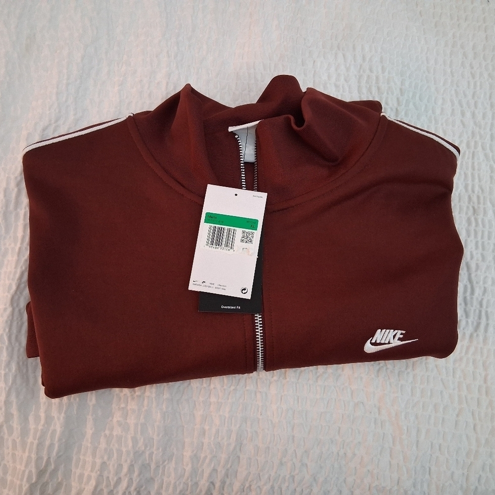 Nike Men's Burgundy Zip-Up Oversized Knit Jacket - Picture 7 of 7